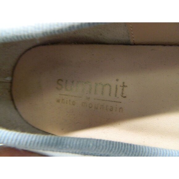 Size 7 Silver Metallic Leather Low Block Heel Bow Detail Summit White Mountain - Picture 7 of 11